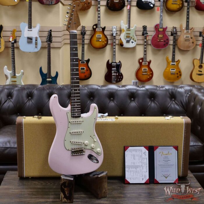 Fender Custom Shop Dennis Galuszka Masterbuilt Roasted 1959 Stratocaster Brazilian Rosewood Slab Board Hand-Wound PUs Journeyman Relic Aged Shell Pink - Image 6