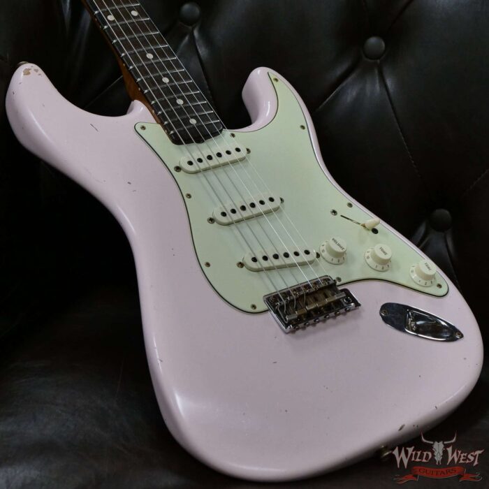 Fender Custom Shop Dennis Galuszka Masterbuilt Roasted 1959 Stratocaster Brazilian Rosewood Slab Board Hand-Wound PUs Journeyman Relic Aged Shell Pink - Image 8