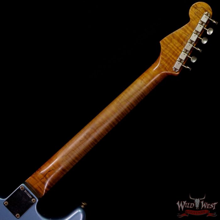 Fender Custom Shop Dennis Galuszka Masterbuilt Roasted 1959 Stratocaster Brazilian Rosewood Slab Board Hand-Wound PUs Journeyman Relic Aged Blue Ice Metallic - Image 5