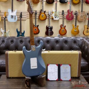 Fender Custom Shop Dennis Galuszka Masterbuilt Roasted 1959 Stratocaster Brazilian Rosewood Slab Board Hand-Wound PUs Journeyman Relic Aged Blue Ice Metallic - Image 9