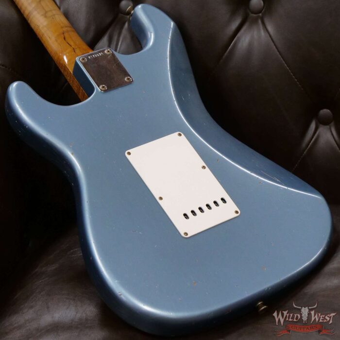 Fender Custom Shop Dennis Galuszka Masterbuilt Roasted 1959 Stratocaster Brazilian Rosewood Slab Board Hand-Wound PUs Journeyman Relic Aged Blue Ice Metallic - Image 11