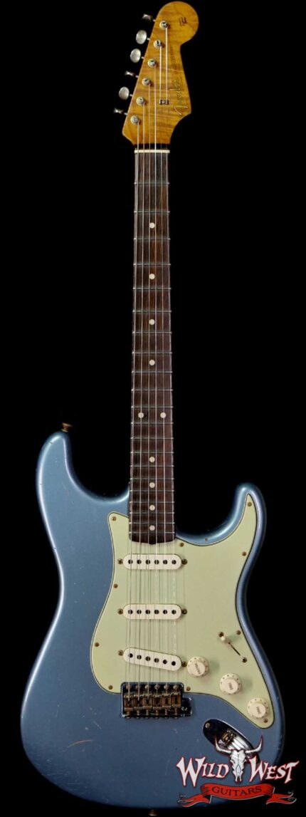 Fender Custom Shop Dennis Galuszka Masterbuilt Roasted 1959 Stratocaster Brazilian Rosewood Slab Board Hand-Wound PUs Journeyman Relic Aged Blue Ice Metallic