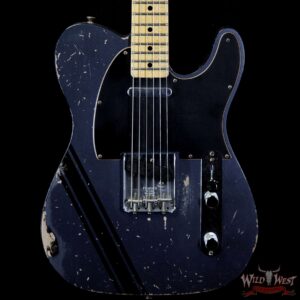 2020 NAMM Fender Custom Shop Dennis Galuszka Masterbuilt 1967 Telecaster Custom Relic Dark Lake Placid Blue w/ Competition Racing Stripe - Image 3