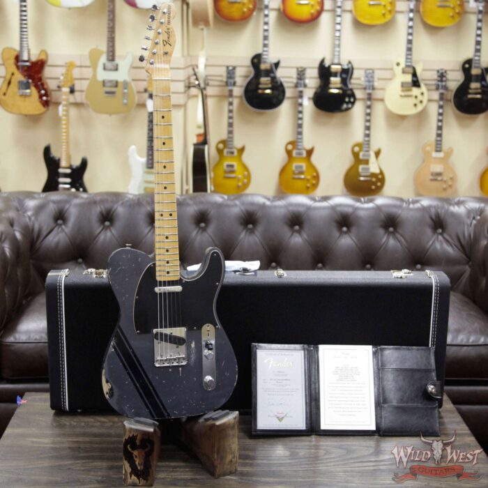 2020 NAMM Fender Custom Shop Dennis Galuszka Masterbuilt 1967 Telecaster Custom Relic Dark Lake Placid Blue w/ Competition Racing Stripe - Image 11