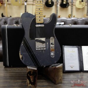 2020 NAMM Fender Custom Shop Dennis Galuszka Masterbuilt 1967 Telecaster Custom Relic Dark Lake Placid Blue w/ Competition Racing Stripe - Image 12