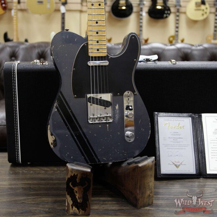 2020 NAMM Fender Custom Shop Dennis Galuszka Masterbuilt 1967 Telecaster Custom Relic Dark Lake Placid Blue w/ Competition Racing Stripe - Image 12