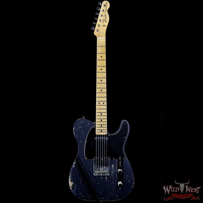 2020 NAMM Fender Custom Shop Dennis Galuszka Masterbuilt 1967 Telecaster Custom Relic Dark Lake Placid Blue w/ Competition Racing Stripe - Image 4