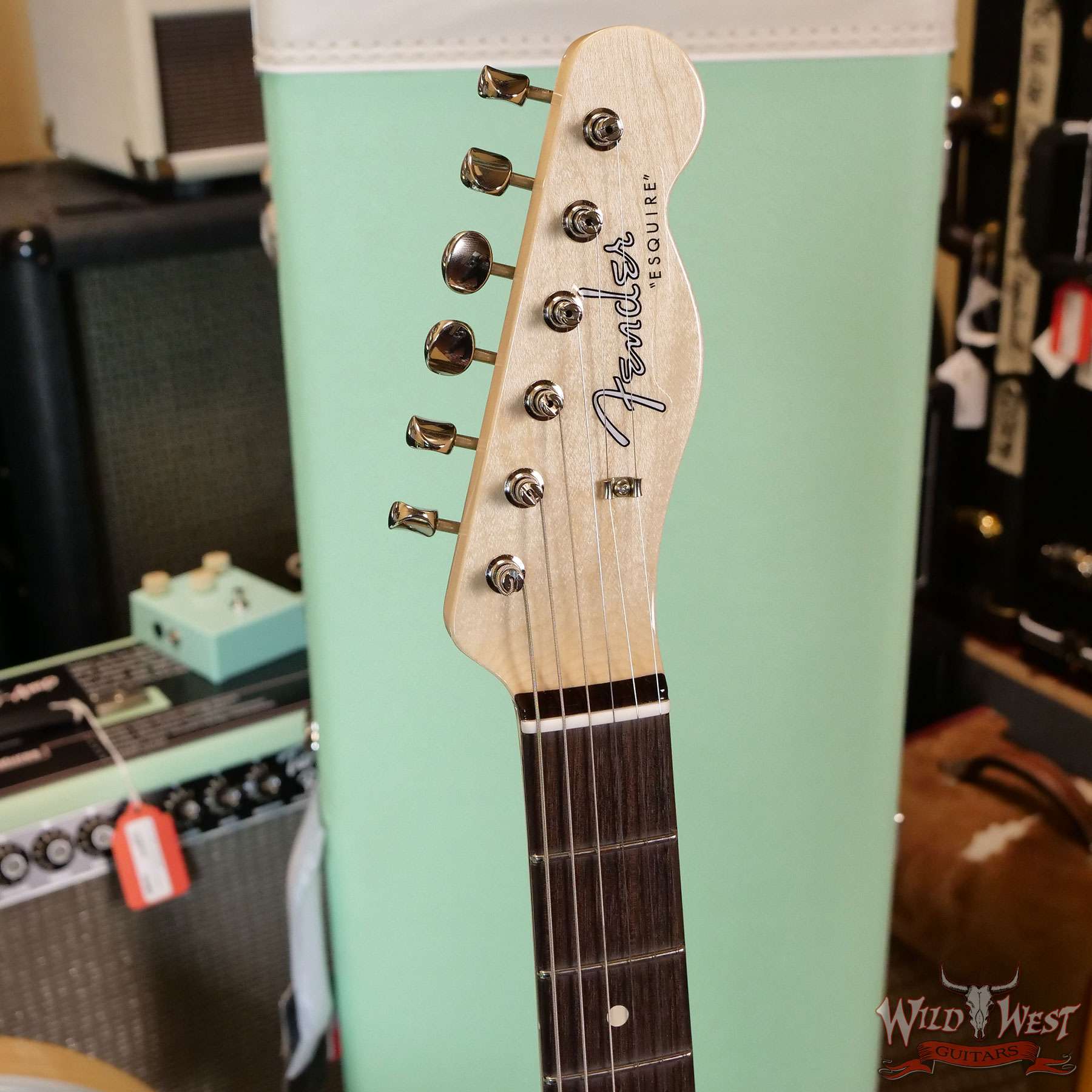 fendercs-mbdg-esq-gwe-21-01-d2__wwg.jpg Fender Custom Shop Envy Collection Dennis Galuszka 1963 Esquire NOS Josefina Hand-Wound Pickup Surf Green with Matching Custom Gretsch Broadkaster Drum Kit - Image 7