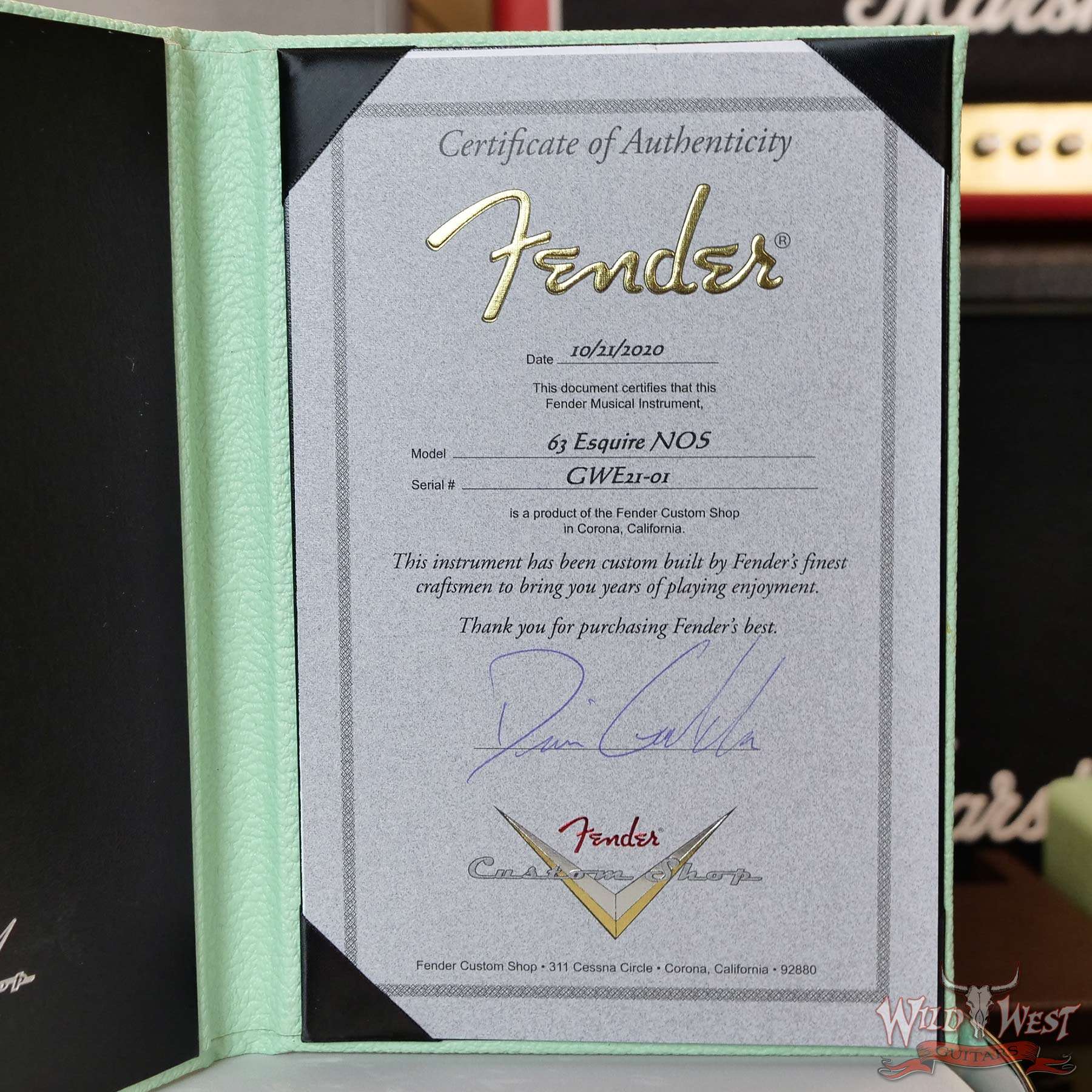 fendercs-mbdg-esq-gwe-21-01-d8__wwg.jpg Fender Custom Shop Envy Collection Dennis Galuszka 1963 Esquire NOS Josefina Hand-Wound Pickup Surf Green with Matching Custom Gretsch Broadkaster Drum Kit - Image 13