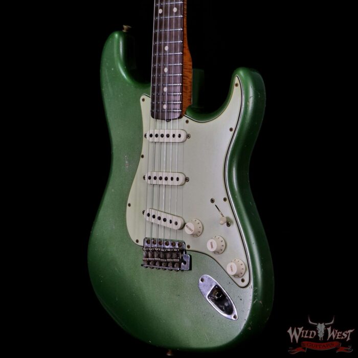 Fender Custom Shop Dennis Galuszka Masterbuilt Roasted 1959 Stratocaster Brazilian Rosewood Slab Board Hand-Wound PUs Journeyman Relic Aged Sage Green Metallic - Image 2