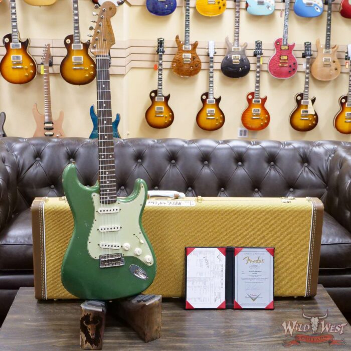 Fender Custom Shop Dennis Galuszka Masterbuilt Roasted 1959 Stratocaster Brazilian Rosewood Slab Board Hand-Wound PUs Journeyman Relic Aged Sage Green Metallic - Image 6