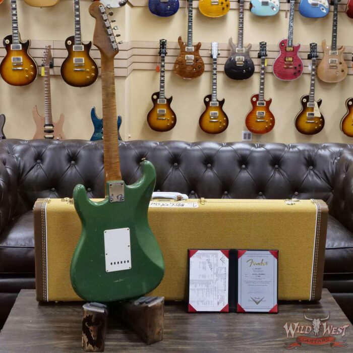 Fender Custom Shop Dennis Galuszka Masterbuilt Roasted 1959 Stratocaster Brazilian Rosewood Slab Board Hand-Wound PUs Journeyman Relic Aged Sage Green Metallic - Image 9