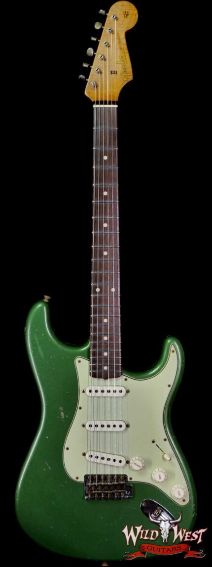 Fender Custom Shop Dennis Galuszka Masterbuilt Roasted 1959 Stratocaster Brazilian Rosewood Slab Board Hand-Wound PUs Journeyman Relic Aged Sage Green Metallic