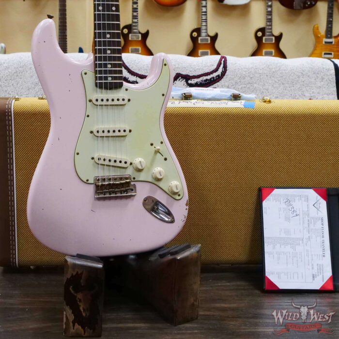 Fender Custom Shop Dennis Galuszka Masterbuilt Roasted 1959 Stratocaster Brazilian Rosewood Slab Board Hand-Wound PUs Journeyman Relic Aged Shell Pink - Image 8