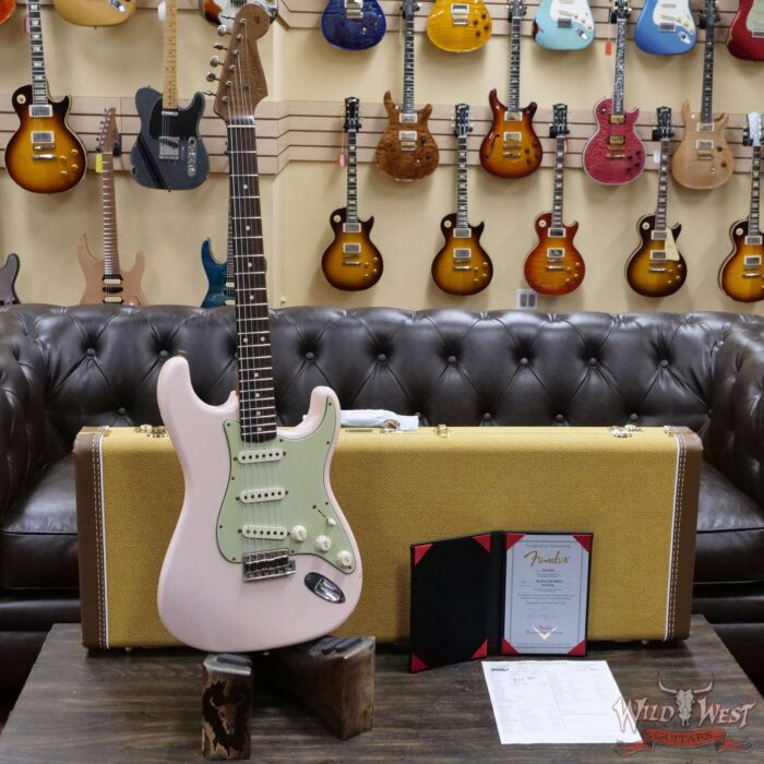 Fender Custom Shop Dennis Galuszka Masterbuilt Roasted 1959 Stratocaster Brazilian Rosewood Slab Board Hand-Wound PUs Journeyman Relic Aged Shell Pink - Image 6