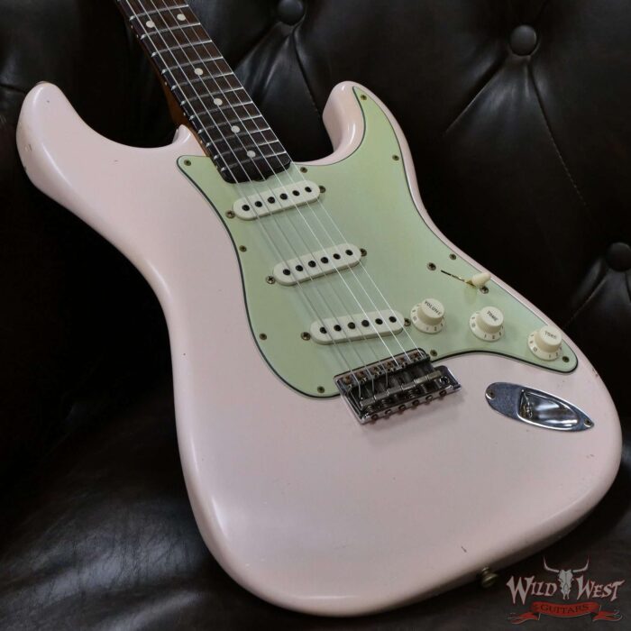 Fender Custom Shop Dennis Galuszka Masterbuilt Roasted 1959 Stratocaster Brazilian Rosewood Slab Board Hand-Wound PUs Journeyman Relic Aged Shell Pink - Image 8