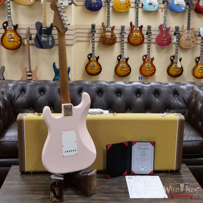 Fender Custom Shop Dennis Galuszka Masterbuilt Roasted 1959 Stratocaster Brazilian Rosewood Slab Board Hand-Wound PUs Journeyman Relic Aged Shell Pink - Image 9