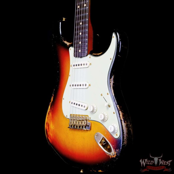 Fender Custom Shop Dale Wilson Masterbuilt 1960 Stratocaster Brazilian Rosewood Fingerboard Relic 3 Tone Sunburst with Gold Hardware - Image 2