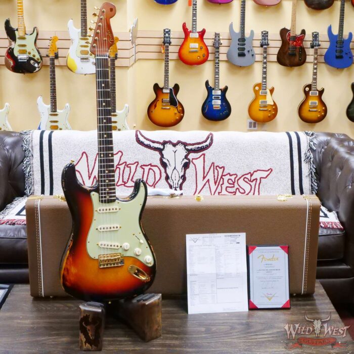 Fender Custom Shop Dale Wilson Masterbuilt 1960 Stratocaster Brazilian Rosewood Fingerboard Relic 3 Tone Sunburst with Gold Hardware - Image 6