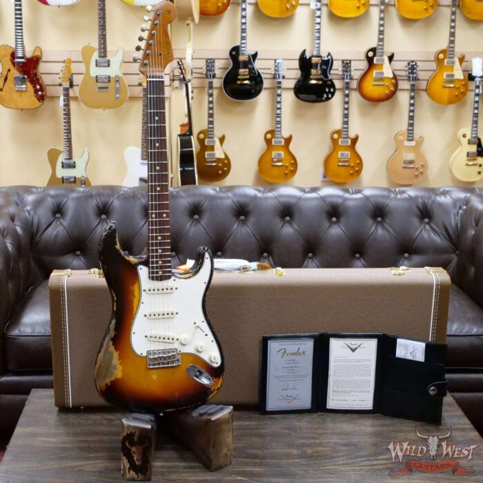 Fender Custom Shop Dale Wilson Masterbuilt 1960 Stratocaster Heavy Relic Brazilian Rosewood Slab Board 3 Tone Sunburst - Image 8