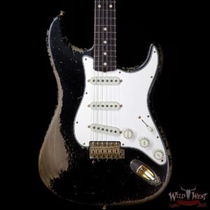 Fender Custom Shop Dale Wilson Masterbuilt 1960 Stratocaster Brazilian Rosewood Board Heavy Relic Black - Image 3