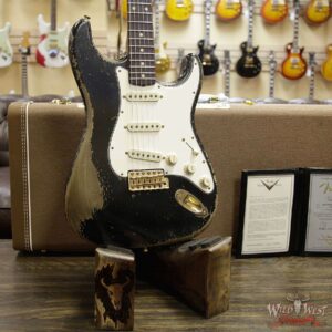 Fender Custom Shop Dale Wilson Masterbuilt 1960 Stratocaster Brazilian Rosewood Board Heavy Relic Black - Image 13