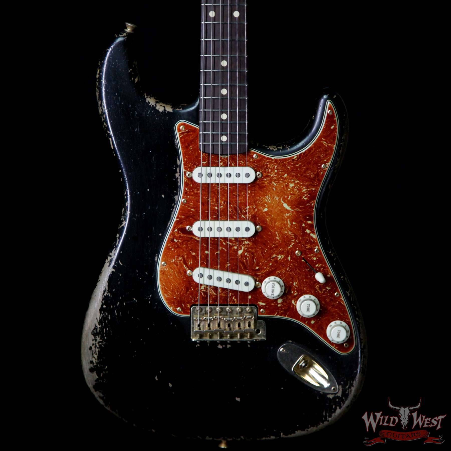 fendercs-mbdw-1960stratrelicbrz-black-cz537887-bf__wwg.jpg Fender Custom Shop Dale Wilson Masterbuilt 1960 Stratocaster Brazilian Rosewood Slab Board Heavy Relic Black - Image 3