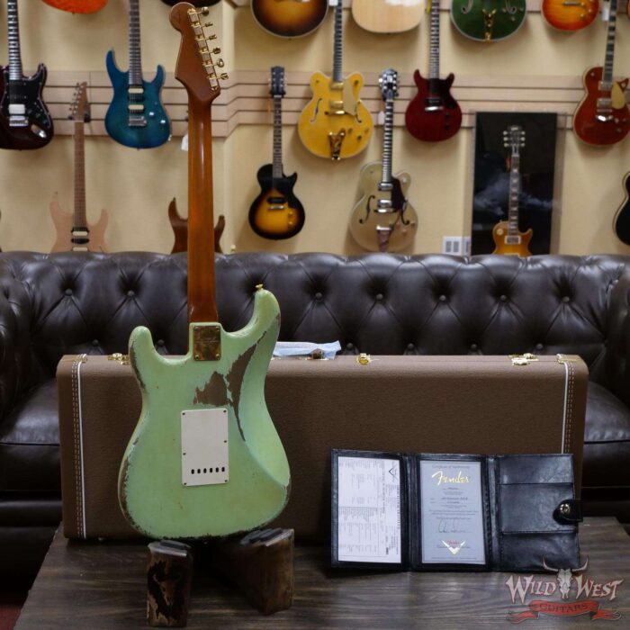 Fender Custom Shop Dale Wilson Masterbuilt 1960 Stratocaster Relic Brazilian Rosewood Slab Board Surf Green - Image 12