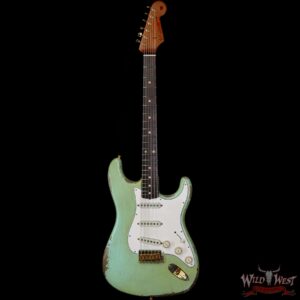 Fender Custom Shop Dale Wilson Masterbuilt 1960 Stratocaster Relic Brazilian Rosewood Slab Board Surf Green - Image 3