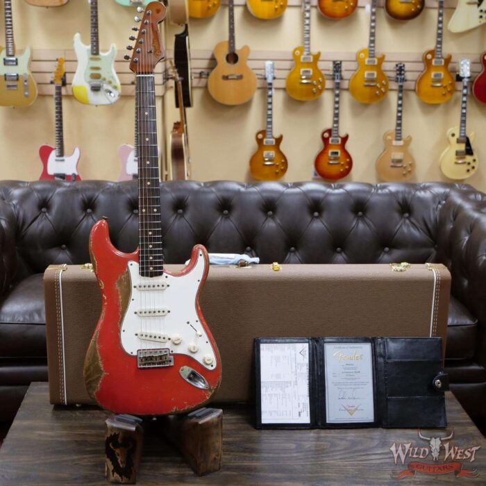 Fender Custom Shop Dale Wilson Masterbuilt 1963 Stratocaster Relic Brazilian Rosewood Fingerboard Fiesta Red - Image 6