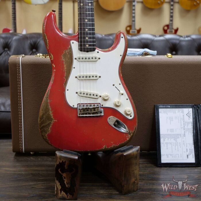 Fender Custom Shop Dale Wilson Masterbuilt 1963 Stratocaster Relic Brazilian Rosewood Fingerboard Fiesta Red - Image 7