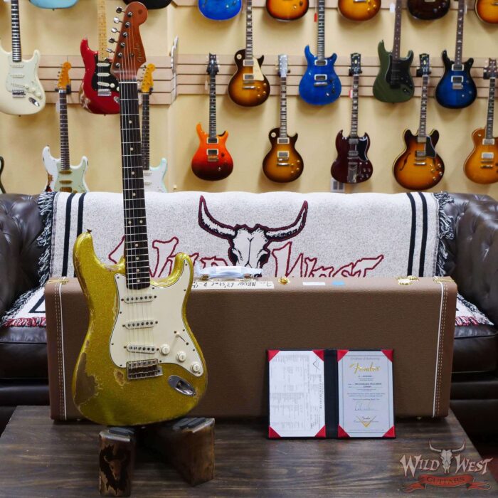 Fender Custom Shop Dale Wilson Masterbuilt 1963 Stratocaster Relic Chartreuse Sparkle - Image 6