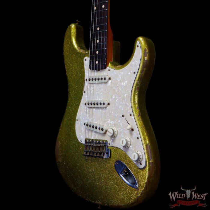 Fender Custom Shop Dale Wilson Masterbuilt 1963 Stratocaster Relic Chartreuse Sparkle - Image 2