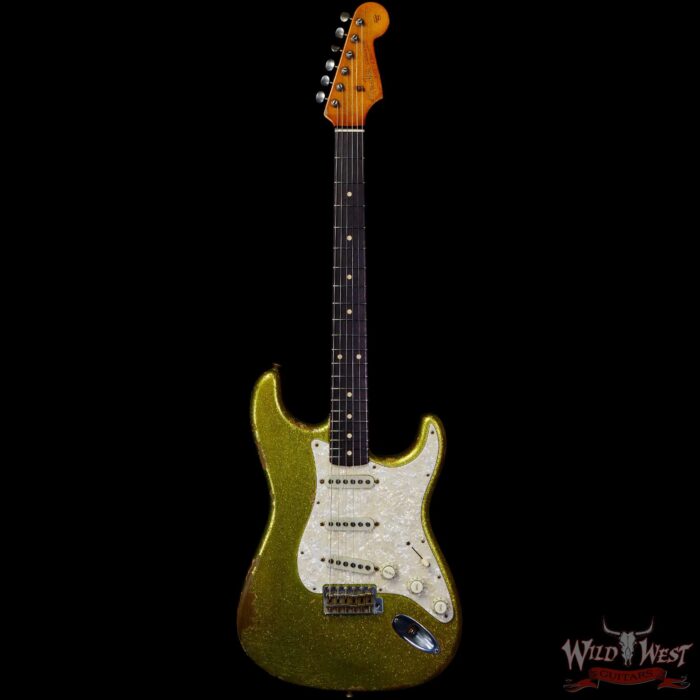 Fender Custom Shop Dale Wilson Masterbuilt 1963 Stratocaster Relic Chartreuse Sparkle - Image 3