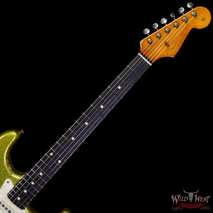 Fender Custom Shop Dale Wilson Masterbuilt 1963 Stratocaster Relic Chartreuse Sparkle - Image 4