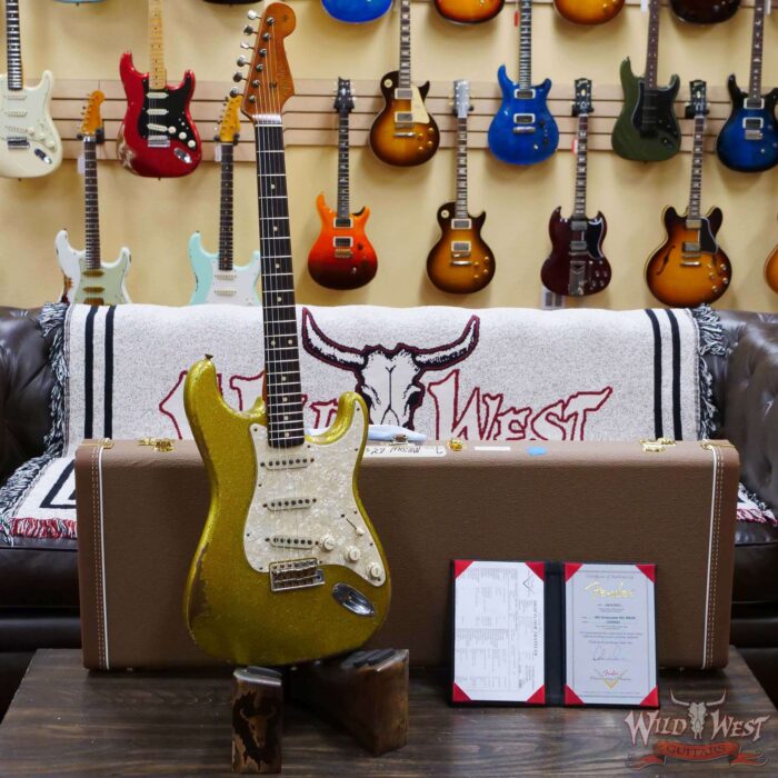 Fender Custom Shop Dale Wilson Masterbuilt 1963 Stratocaster Relic Chartreuse Sparkle - Image 6
