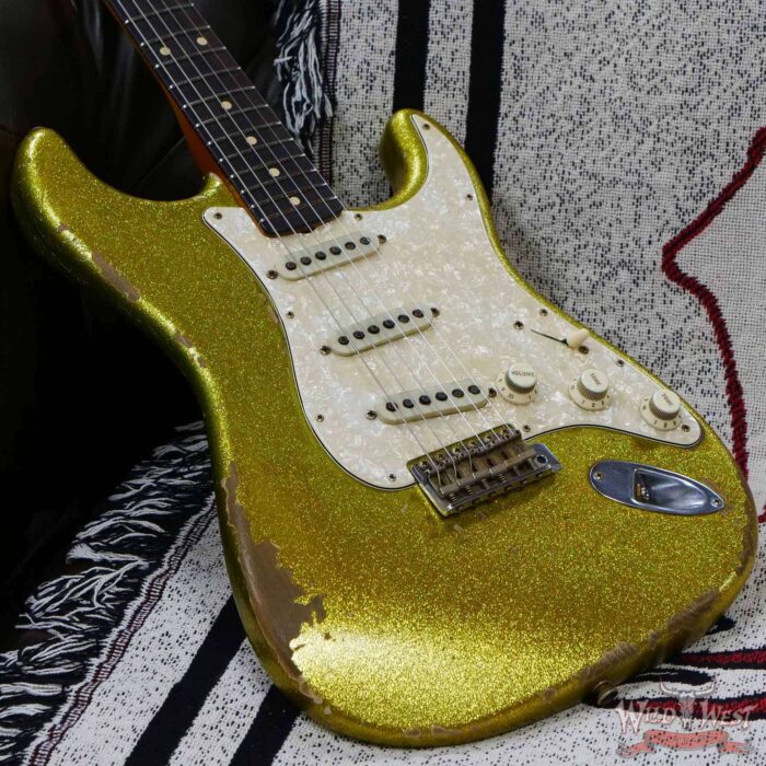 Fender Custom Shop Dale Wilson Masterbuilt 1963 Stratocaster Relic Chartreuse Sparkle - Image 8