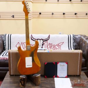 Fender Custom Shop Dale Wilson Masterbuilt 1963 Stratocaster Brazilian Rosewood Fingerboard Relic Natural with Black Pickguard - Image 10