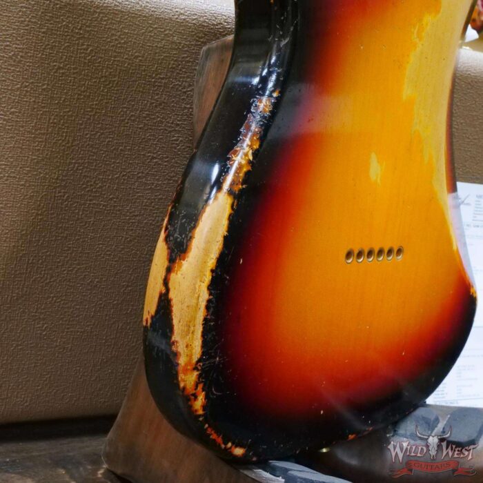 Fender Custom Shop Dale Wilson Masterbuilt 1960 Stratocaster Hardtail Brazilian Rosewood Board Relic 3 Tone Sunburst with Gold Hardware - Image 15