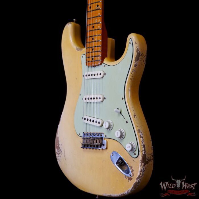 Fender Custom Shop Dale Wilson Masterbuilt 1959 ‘59 Stratocaster Flame Maple Neck Josefina Hand-Wound Pickups Relic White Blonde - Image 2