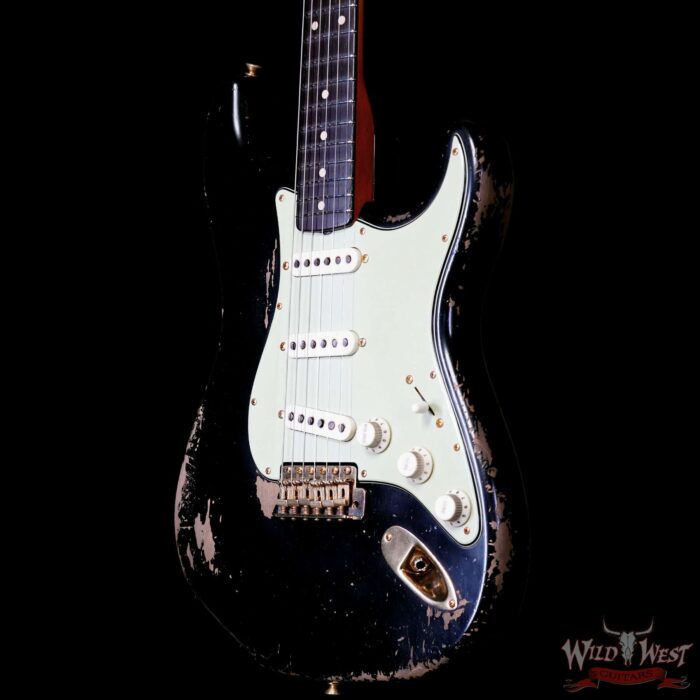 Fender Custom Shop Dale Wilson Masterbuilt 1961 Stratocaster Hand-Wound Pickups Brazilian Rosewood Fretboard Relic Black 7.50 LBS (US Only / No International Shipping) - Image 2