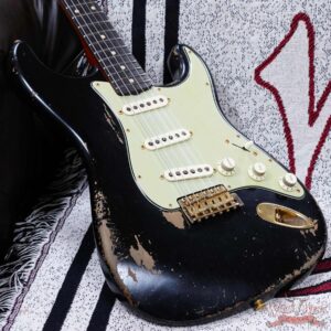 Fender Custom Shop Dale Wilson Masterbuilt 1961 Stratocaster Hand-Wound Pickups Brazilian Rosewood Fretboard Relic Black 7.50 LBS (US Only / No International Shipping) - Image 8