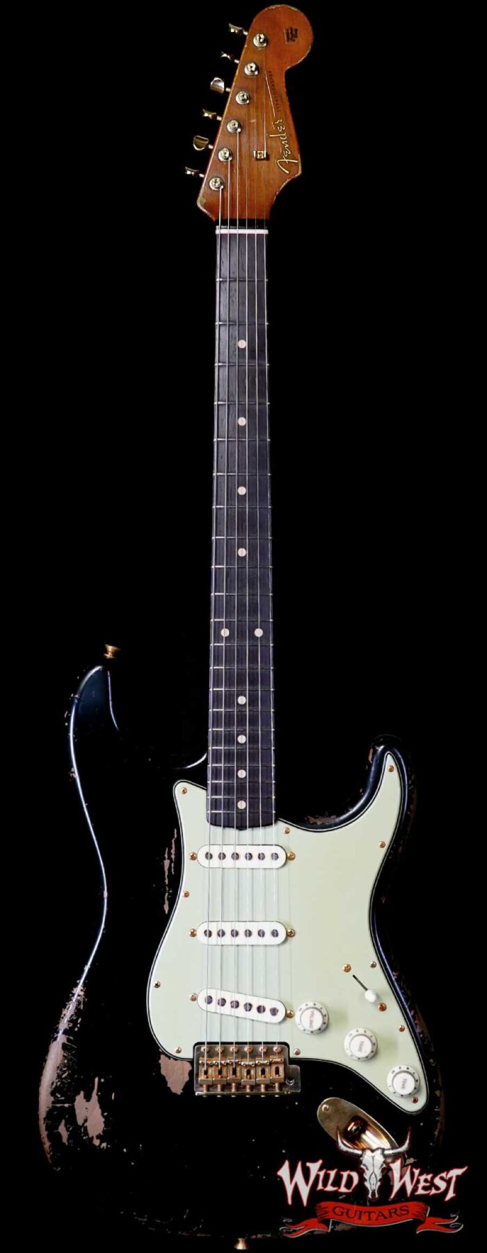 Fender Custom Shop Dale Wilson Masterbuilt 1961 Stratocaster Hand-Wound Pickups Brazilian Rosewood Fretboard Relic Black 7.50 LBS (US Only / No International Shipping) - Image 1