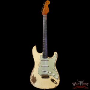 Fender Custom Shop Dale Wilson Masterbuilt 1961 Stratocaster Hand-Wound Pickups Brazilian Rosewood Fingerboard Relic Gold Hardware Vintage White 7.60 LBS (US Only / No International Shipping) - Image 3