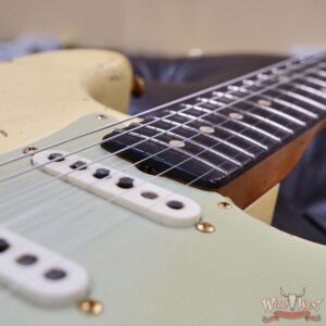 Fender Custom Shop Dale Wilson Masterbuilt 1961 Stratocaster Hand-Wound Pickups Brazilian Rosewood Fingerboard Relic Gold Hardware Vintage White 7.60 LBS (US Only / No International Shipping) - Image 15