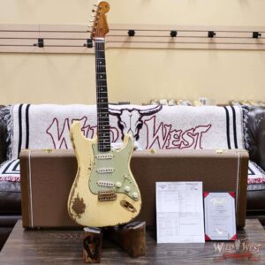 Fender Custom Shop Dale Wilson Masterbuilt 1961 Stratocaster Hand-Wound Pickups Brazilian Rosewood Fingerboard Relic Gold Hardware Vintage White 7.60 LBS (US Only / No International Shipping) - Image 6