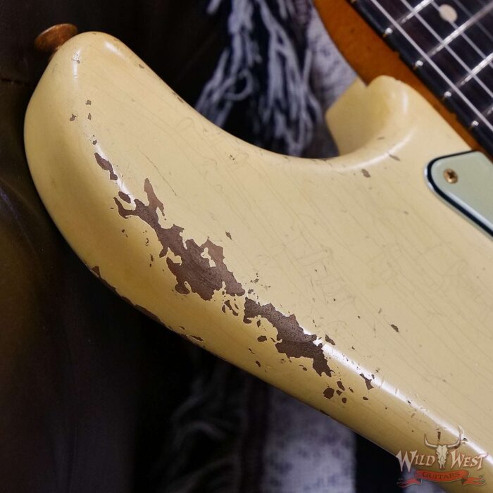 Fender Custom Shop Dale Wilson Masterbuilt 1961 Stratocaster Hand-Wound Pickups Brazilian Rosewood Fingerboard Relic Gold Hardware Vintage White 7.60 LBS (US Only / No International Shipping) - Image 9