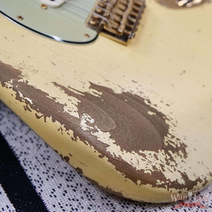 Fender Custom Shop Dale Wilson Masterbuilt 1961 Stratocaster Hand-Wound Pickups Brazilian Rosewood Fingerboard Relic Gold Hardware Vintage White 7.60 LBS (US Only / No International Shipping) - Image 10