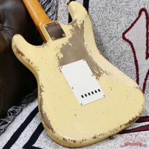 Fender Custom Shop Dale Wilson Masterbuilt 1961 Stratocaster Hand-Wound Pickups Brazilian Rosewood Fingerboard Relic Gold Hardware Vintage White 7.60 LBS (US Only / No International Shipping) - Image 13