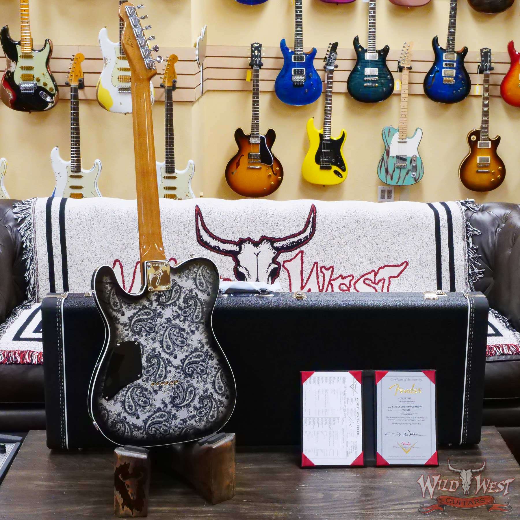 fendercs-mbdw-r128524-d4__wwg.jpg Fender Custom Shop Paul Waller Masterbuilt 1967 Telecaster Custom HH NOS Black Paisley 7.25 LBS - Image 9